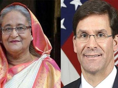 প্রধানমন্ত্রীকে যুক্তরাষ্ট্রের প্রতিরক্ষামন্ত্রীর ফোন