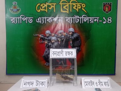 র‌্যাবের হাতে তক্ষক, মোবাইল নগদ টাকাসহ ২জন গ্রেফতার