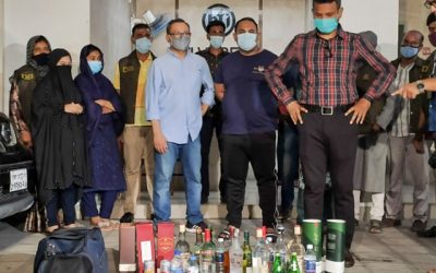 চিত্রনায়িকা পরীমনির মামলার  নাসির ও অমিসহ গ্রেপ্তার ৫ঃ মদ ও ইয়াবা জব্দ