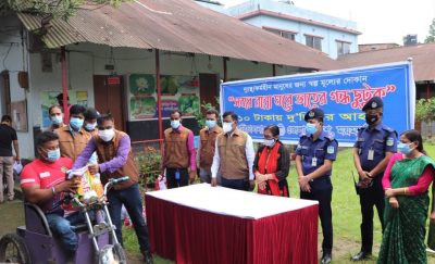 এবার ২শতাধিক প্রতিবন্ধীর মাঝে স্বল্পমুল্যে দুদিনের আহার দিলেন -জেলা পুলিশ