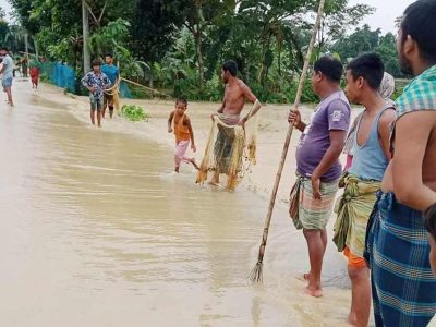 হালুয়াঘাট ও ধোবাউড়া টানা বৃষ্টি আর পাহাড়ি ঢলে অন্তত ৩০ গ্রাম প্লাবিত