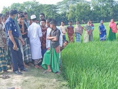 নান্দাইলে  ধানক্ষেত থেকে অজ্ঞাতপরিচয় এক বৃদ্ধের গলা কাটা লাশ উদ্ধার