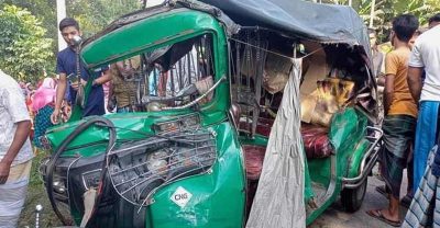 ত্রিশালে বালুভর্তি ট্রাকের সঙ্গে সিএনজিচালিত অটোরিকশার সংঘর্ষে নিহত বেড়ে ৫