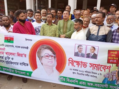 ফুলবাড়ীয়ায় বিএনপি’র বিক্ষোভ সমাবেশ