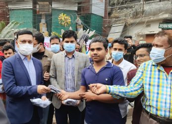 মসিকের উদ্যোগে ১১ টি জনবহুল স্থানে মাস্ক ক্যাম্পেইন