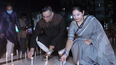 ময়মনসিংহে মোমবাতি প্রজ্জ্বলনের মাধ্যমে শহীদদের প্রতি বিনম্র শ্রদ্ধা নিবেদন পুনাকের