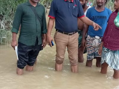 সিলেট ডোমেইন প্রধান আসাদুল হকের বন্যা দূর্গত এলাকা পরিদর্শন