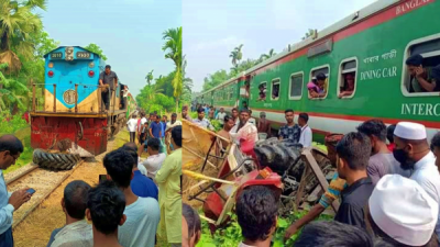 ময়মনসিংহে ব্রহ্মপুত্র এক্সপ্রেস ট্রেন -ট্রাক্টর সংঘর্ষ