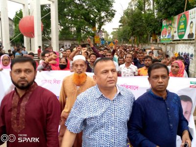 ফুলবাড়ীয়ায় ফারুকের নেতৃত্বে বিএনপির বিক্ষোভ মিছিল