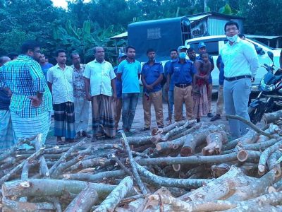 সন্তোষপুর বনে কয়লা কারখানায় ভ্রাম্যমান আদালতের অভিযান ৬ লাখ টাকা জরিমানা