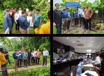 বগুড়ার টিএমএসএসের কলা প্রকল্প পরিদর্শন পল্লী কর্ম-সহায়ক ফাউন্ডেশন প্রতিনিধি দলের