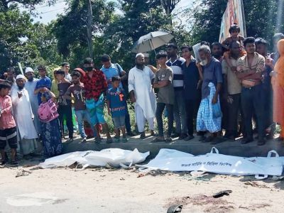 ময়মনসিংহে ট্রাক কেড়ে নিল স্বামী-স্ত্রী ও শিশু সন্তানসহ ৩জনের প্রাণ