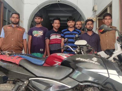 ময়মনসিংহে ডিবির অভিযানে ২ মোটরসাইকেলসহ চোর চক্রের ৪ সদস্য গ্রেফতার
