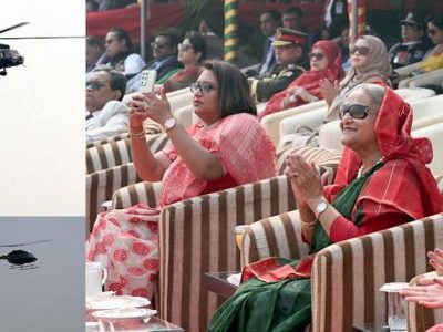 বিজয় দিবসের কুচকাওয়াজ প্রত্যক্ষ করলেন প্রধানমন্ত্রী শেখ হাসিনা