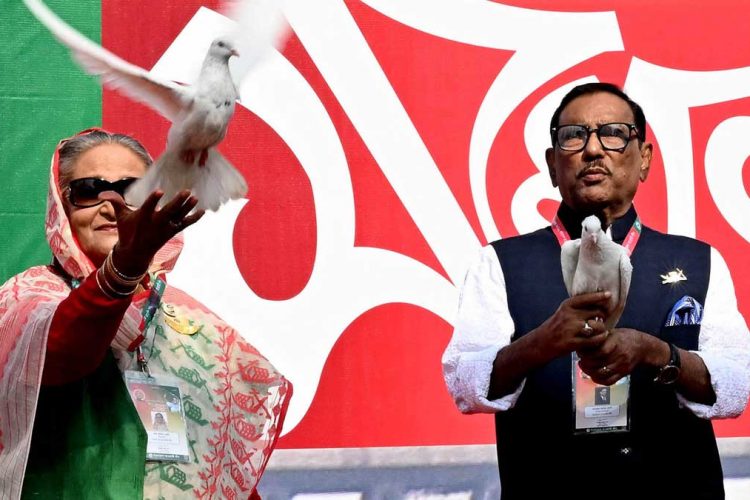 আওয়ামী লীগের পুনরায় সভাপতি শেখ হাসিনা সাধারণ সম্পাদক ওবায়দুল কাদের