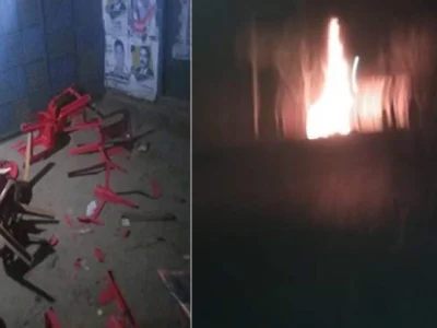 ময়মনসিংহের বিএনপির কার্যালয়ে ভাঙচুর ও অগ্নিসংযোগ