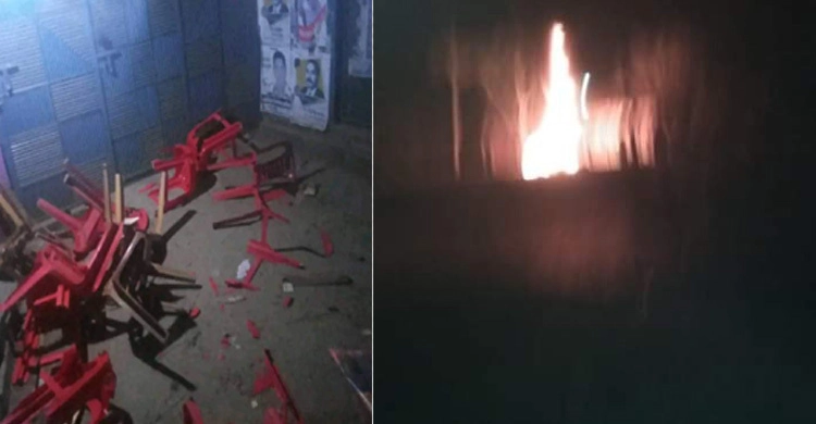 ময়মনসিংহের বিএনপির কার্যালয়ে ভাঙচুর ও অগ্নিসংযোগ
