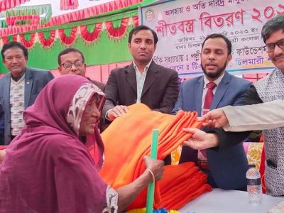 কুড়িগ্রাম, লালমনিরহাট ও হাতিবান্ধায় জেলায় টিএমএসএসের কম্বল বিতরণ