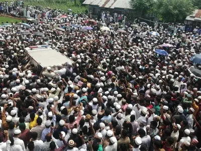 সাঈদীর মরদেহ পিরোজপুরে পৌঁছেছেঃ মানুষের ঢল,