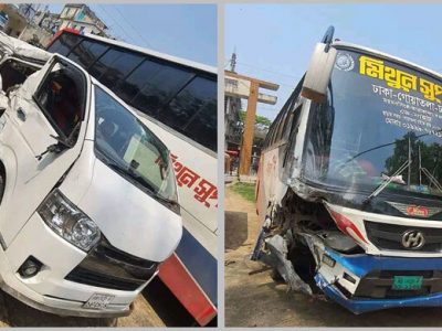 ময়মনসিংহের তারাকান্দায় বাস-মাইক্রোবাস সংঘর্ষে ভাই-বোনের মৃত্যু