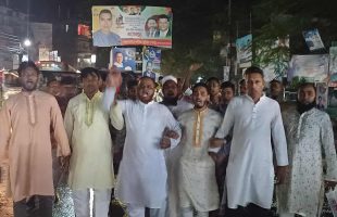 ভিপি নূরের ওপর হামলার প্রতিবাদে ঈশ্বরগঞ্জে বিক্ষোভ, জাপা অফিস ভাঙচুর