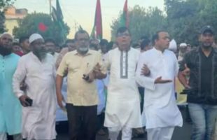 নান্দাইলে বিপ্লব ও সংহতি দিবসে মনোনয়ন বঞ্চিত চার প্রার্থী এক মঞ্চে