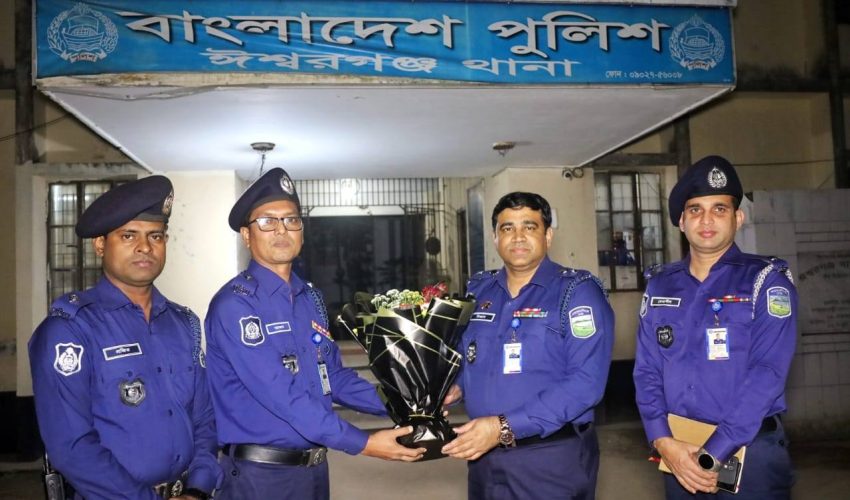 ঈশ্বরগঞ্জ, নান্দাইল ও গৌরীপুর থানা আকস্মিক পরিদর্শন” করলেন ময়মনসিংহের পুলিশ সুপার